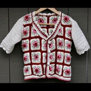 Anthropologie Inspired Crochet Top/Cardigan